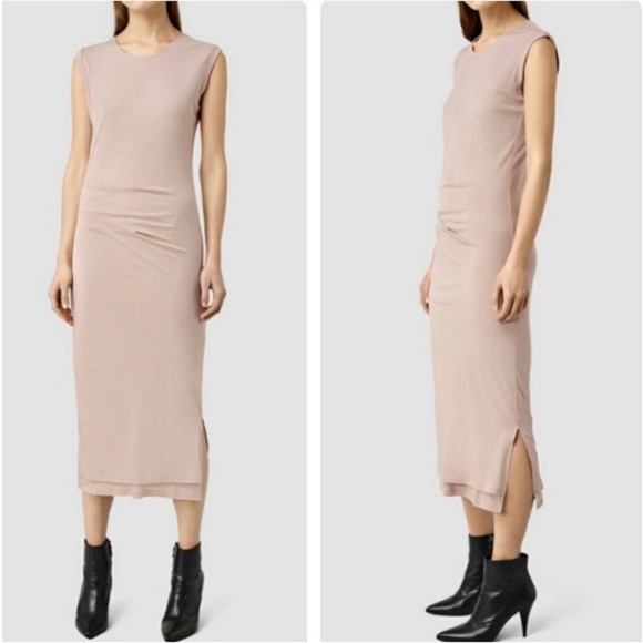 All Saints Dresses & Skirts - Allsaints Light Pink Gamma Midi Dress